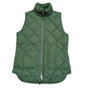 J.Crew Factory Army Green Quilter Puffer Vest